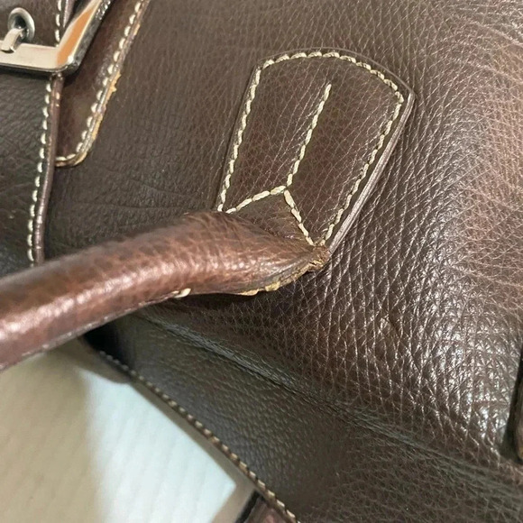 Tod’s brown distressed leather satchel handbag - Picture 5 of 13